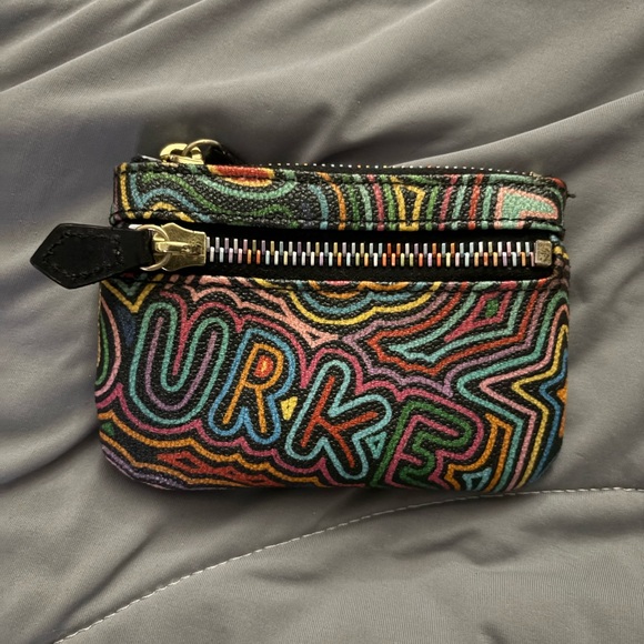 Like New Dooney & Bourke Colorful Leather Coin Purse/Mini Zip Wallet - Picture 2 of 3